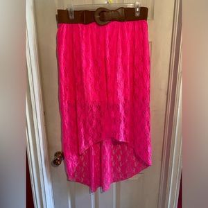 Fabulous neon pink lace skirt size XL